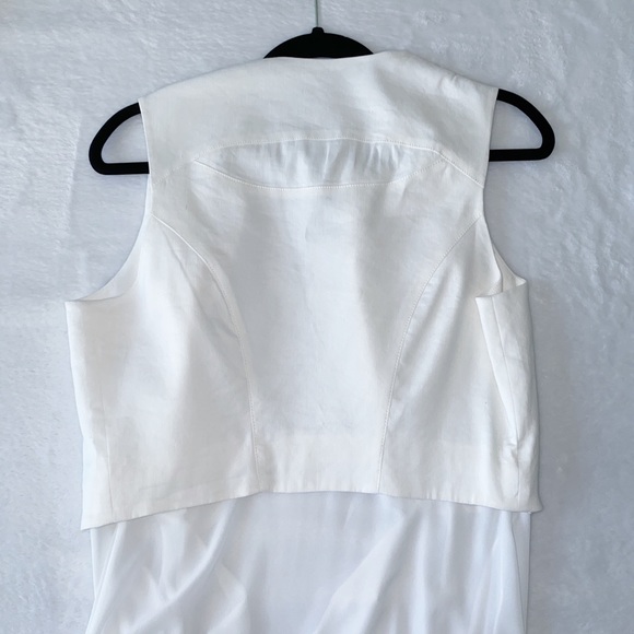 Bebe  Linen Vest & Chiffon duster (white) Size 8 - Picture 8 of 11